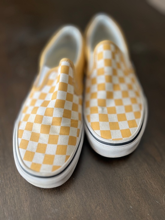 Vans Shoes - Vans Skater Checkerboard Slip-On in Yellow and White 7.5
